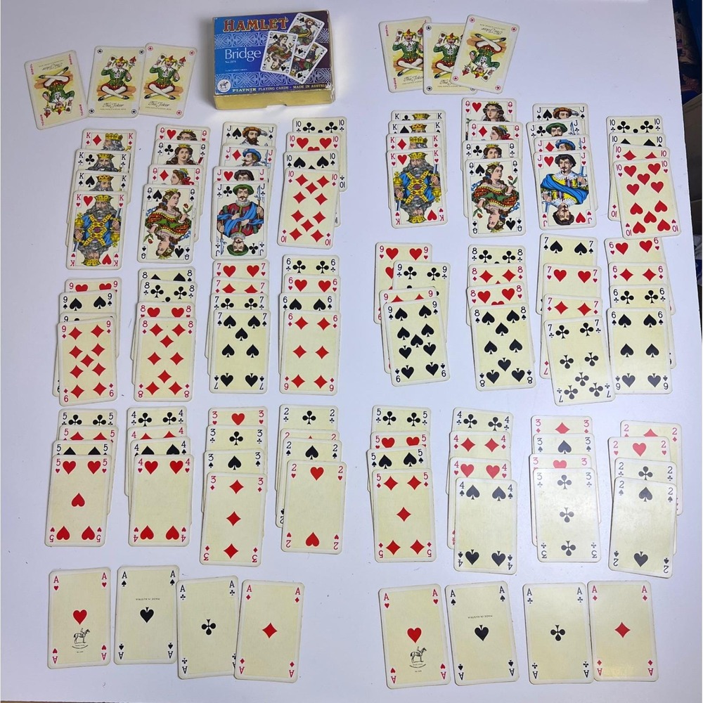 Piatnik Hamlet Bridge‎ Playing Cards Vintage 2 Decks Made in Austria #2171 Blue